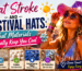 Festival-goer wearing a breathable disco cowboy hat designed to reduce heat buildup and improve airflow during hot summer events.